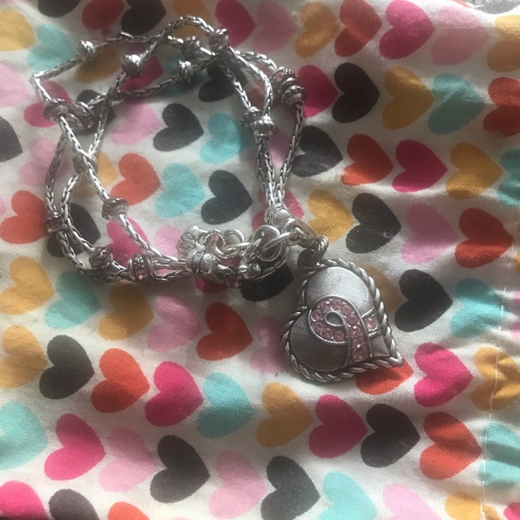 Brighton set of bracelet silver plate breast cancer awareness and pink earrings - Picture 9 of 10